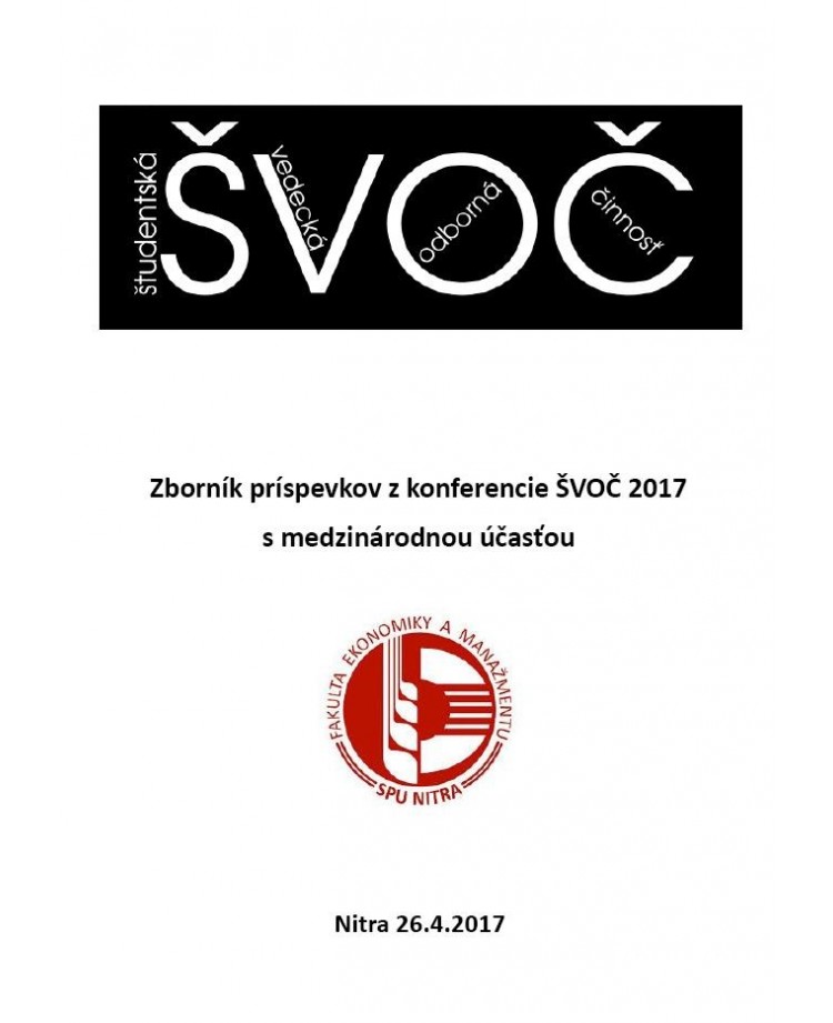 Zborník príspevkov z konferencie ŠVOČ 2017 s medzinárodnou účasťou