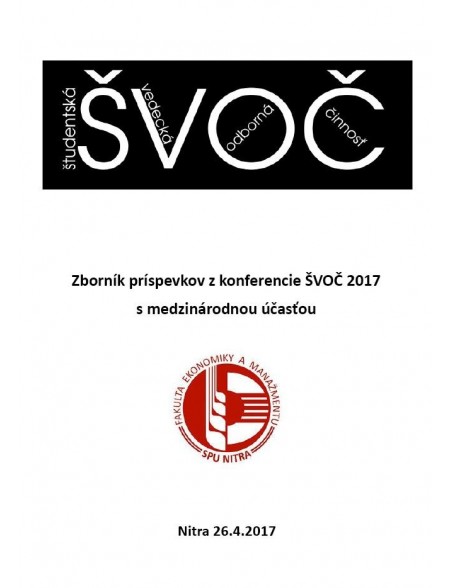 Zborník príspevkov z konferencie ŠVOČ 2017 s medzinárodnou účasťou
