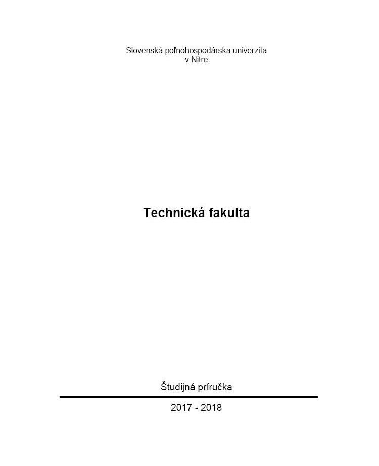 Študijná príručka 2017/2018 - Technická fakulta