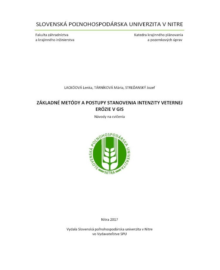 Základné metódy a postupy stanovenia intenzity veternej erózie v GIS