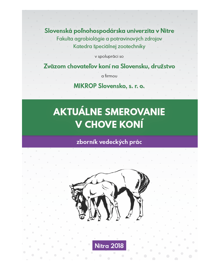 Aktuálne smerovanie v chove koní 2018 - zborník vedeckých prác