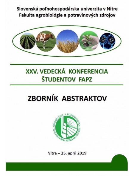 XXV. Vedecká konferencia študentovFakulty agrobiológie a potravinových zdrojov
